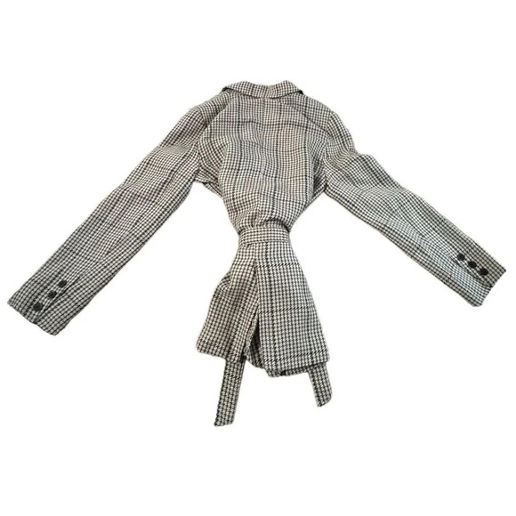 EUC Pink Martini Houndstooth Trench coat XS with belt - Picture 4 of 8